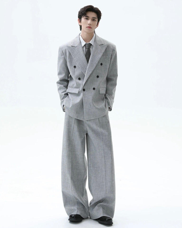 ラダーバレル　新品　グレー ダブルテーラードセットアップ Ril 5862 – Rillfy