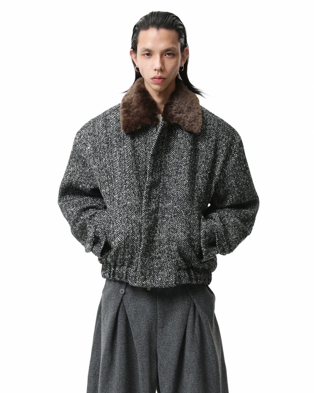 ツイードボアブルゾン Ril 5946