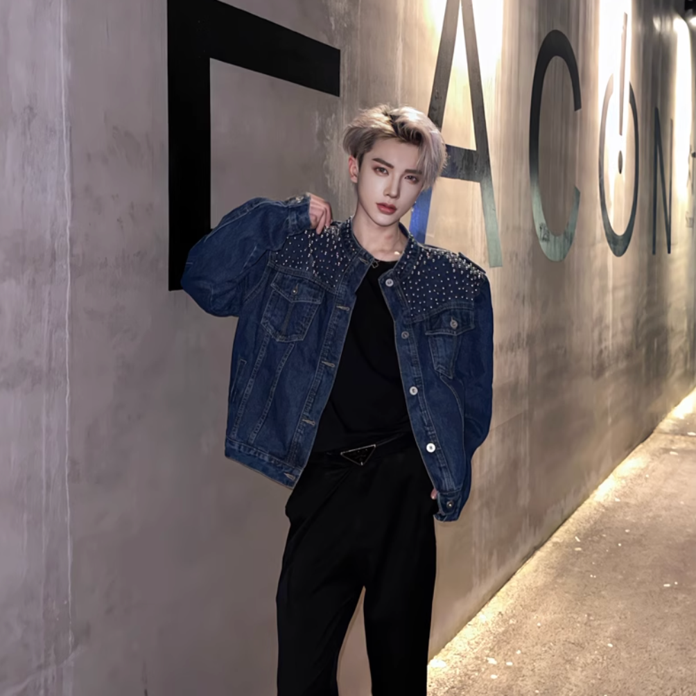 スタッズデニムジャケット Ril 5741 – Rillfy スタッズデニムジャケット Ril 5741 – Rillfy