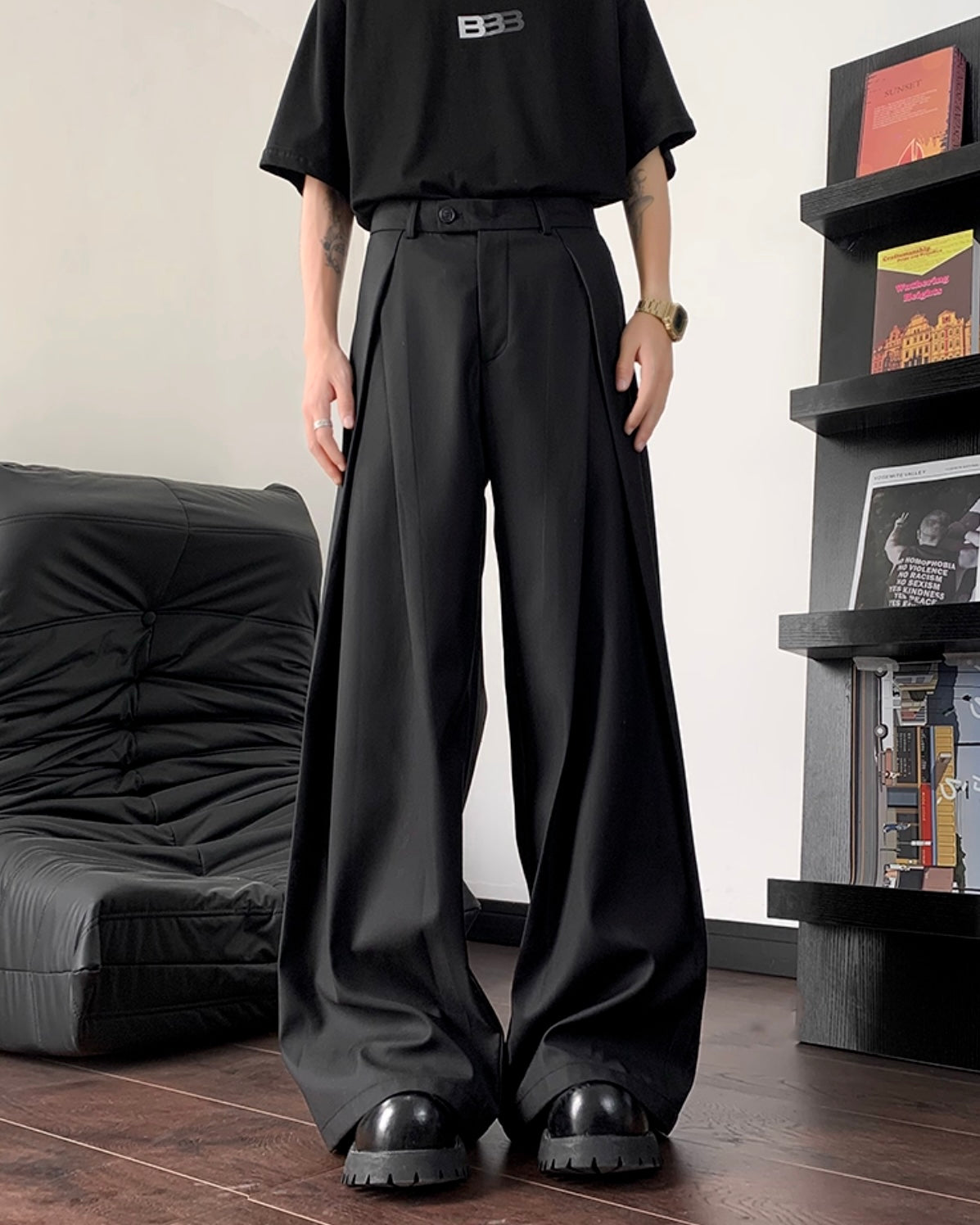 Vintage ワイド　スラックス　パンツ　Sullen ダブルタックワイドスラックスパンツ Ril 5795 – Rillfy