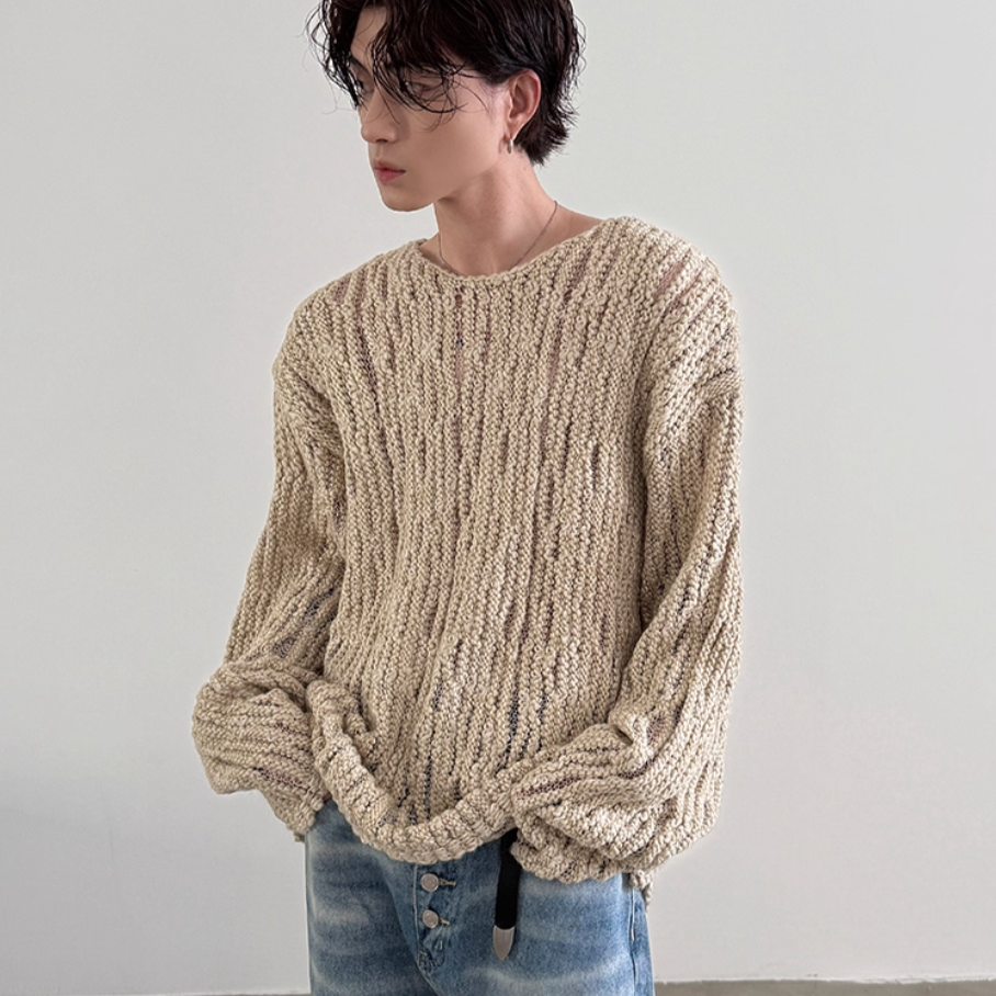 クルーネックシースルーニット Ril 5810