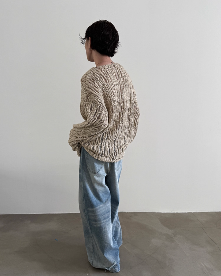 クルーネックシースルーニット Ril 5810