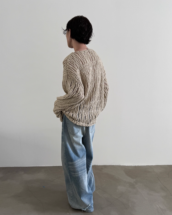 クルーネックシースルーニット Ril 5810
