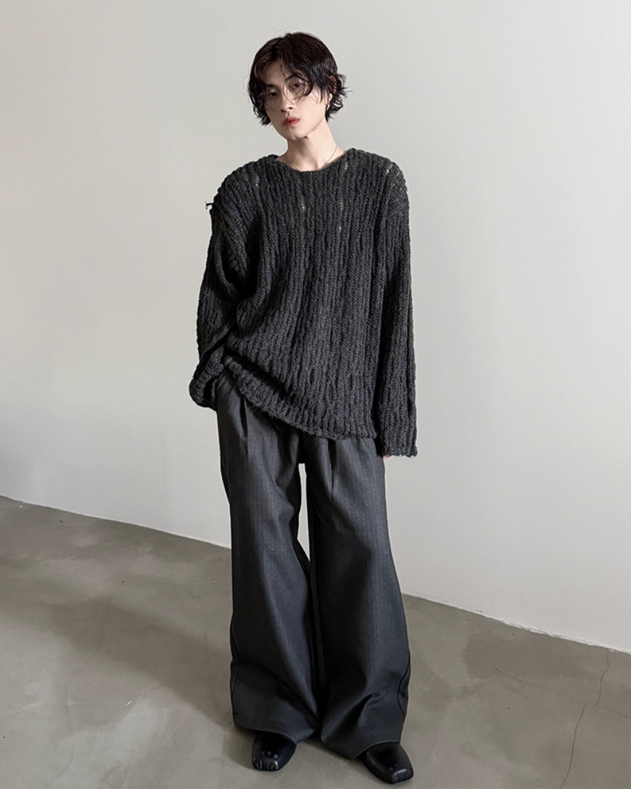 クルーネックシースルーニット Ril 5810