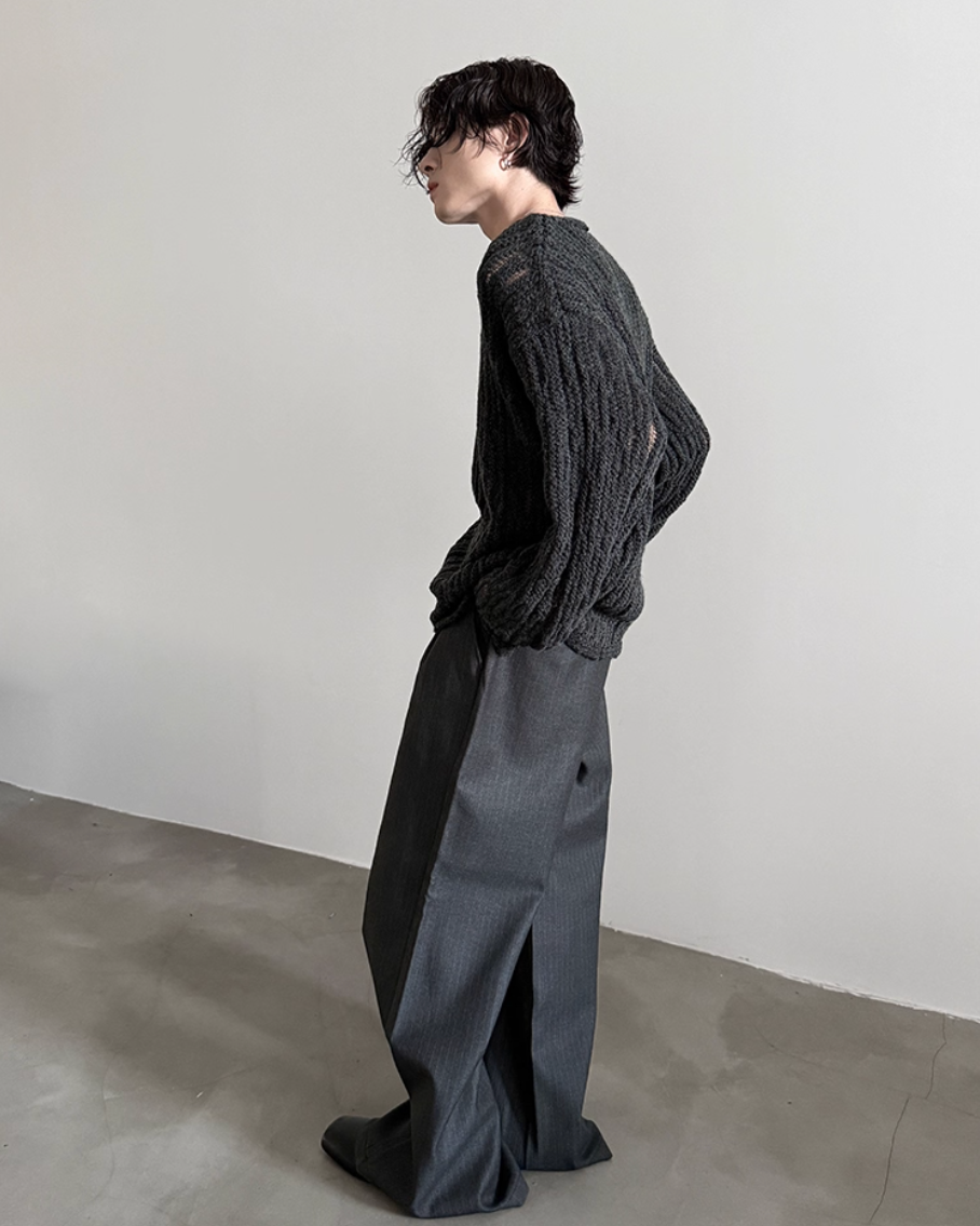 クルーネックシースルーニット Ril 5810