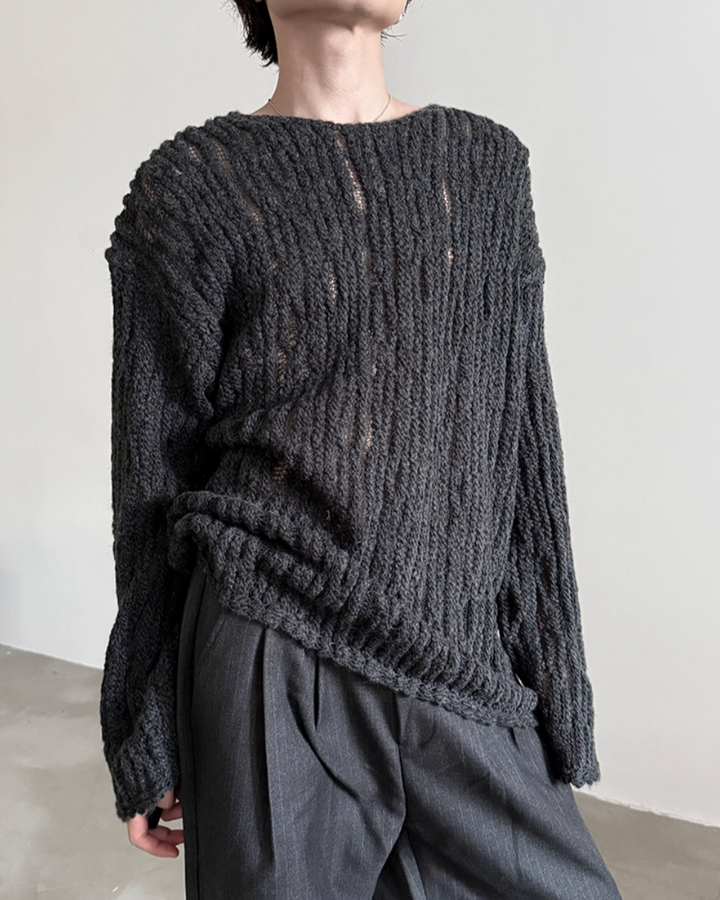 クルーネックシースルーニット Ril 5810