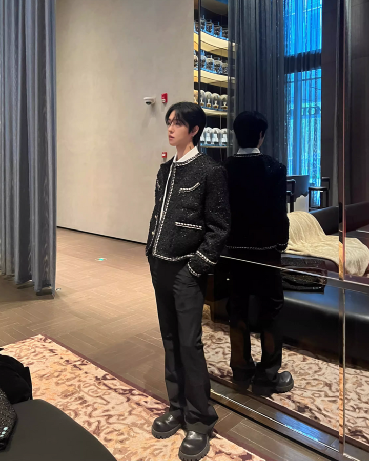 ノーカラーツイードジャケット Ril 5803