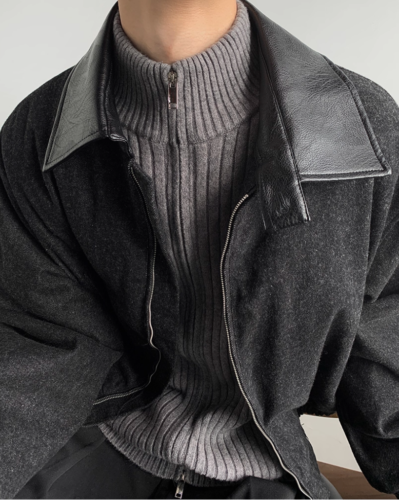 レザーカラーブルゾン Ril 5871