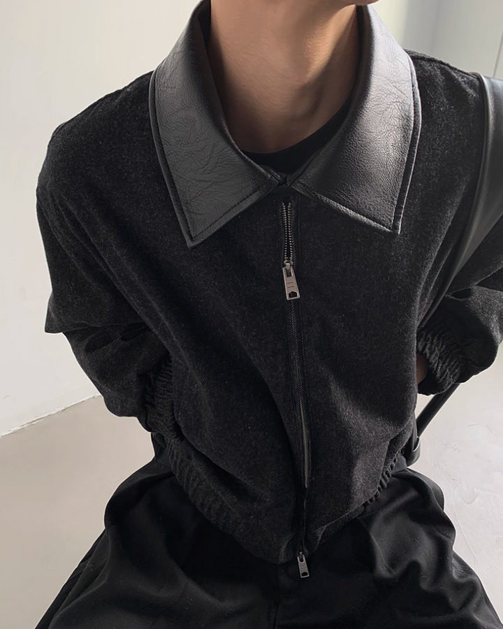 レザーカラーブルゾン Ril 5871