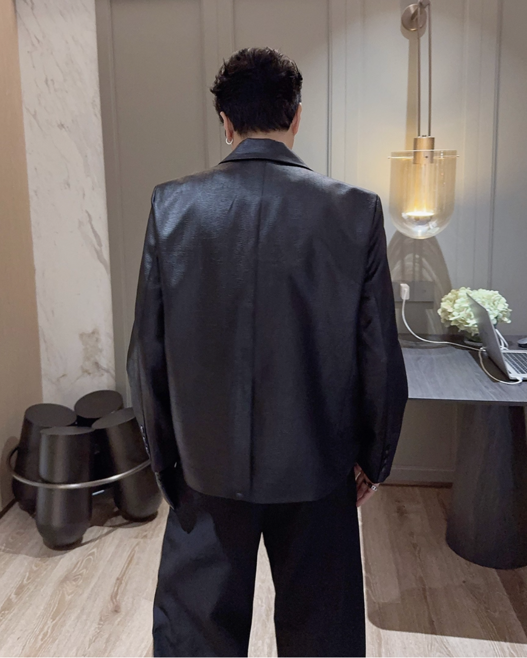 ブラックサテンジャケット Ril 5879