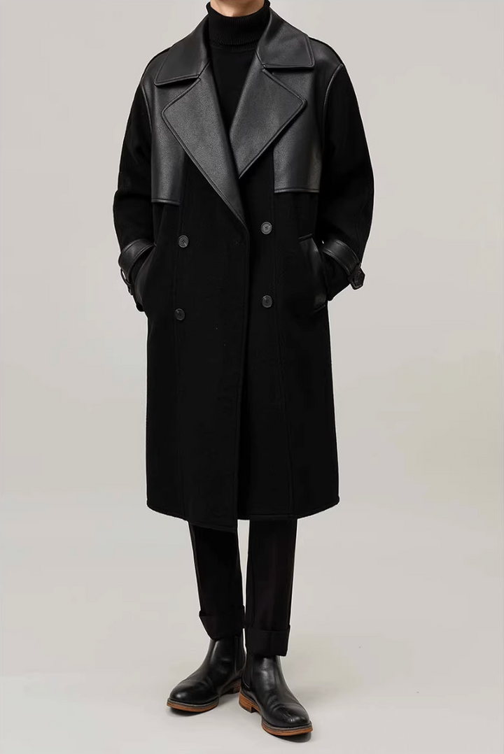 レザーパッチウールコート Ril 5884