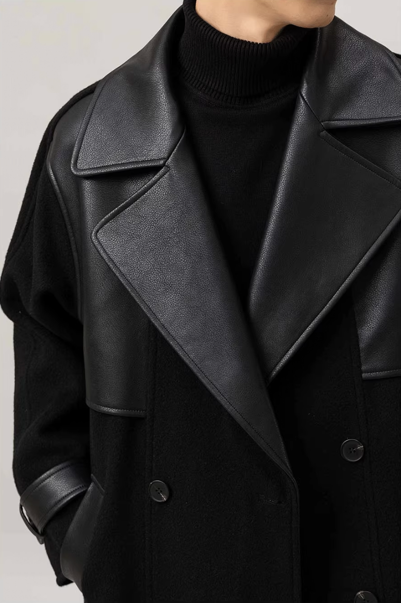 レザーパッチウールコート Ril 5884