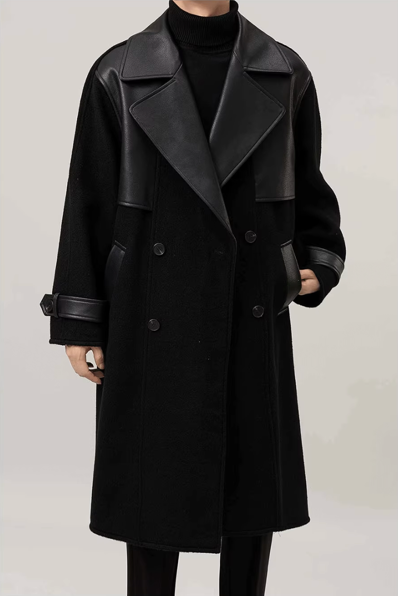 レザーパッチウールコート Ril 5884
