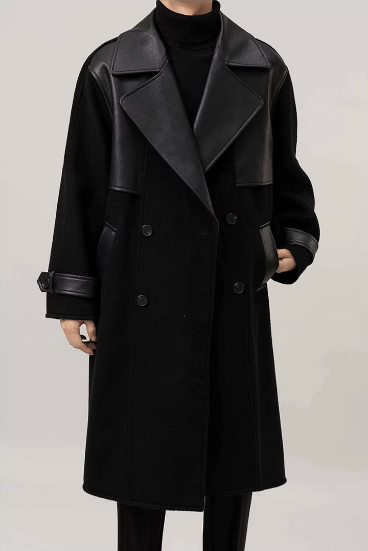 レザーパッチウールコート Ril 5884