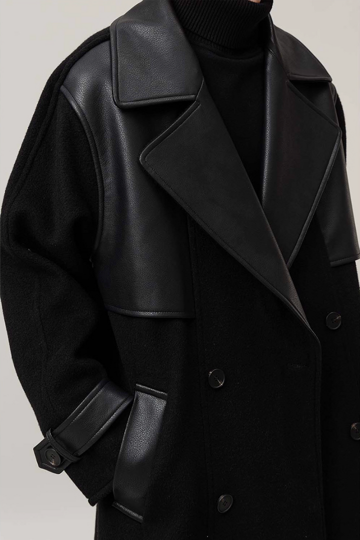 レザーパッチウールコート Ril 5884
