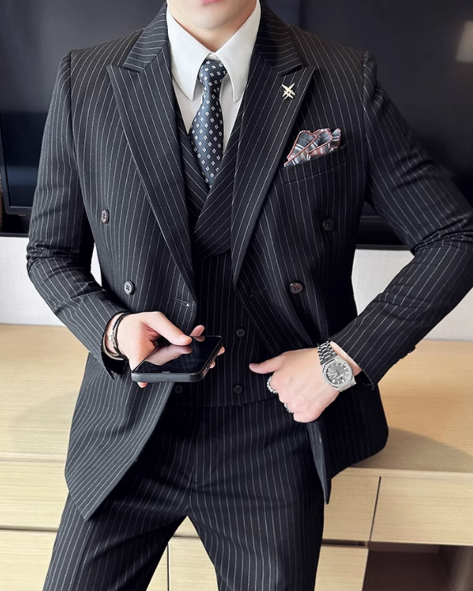 ダブルブレストスリーピーススーツ Ril 5892