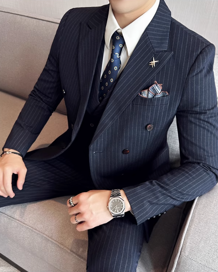 ダブルブレストスリーピーススーツ Ril 5892