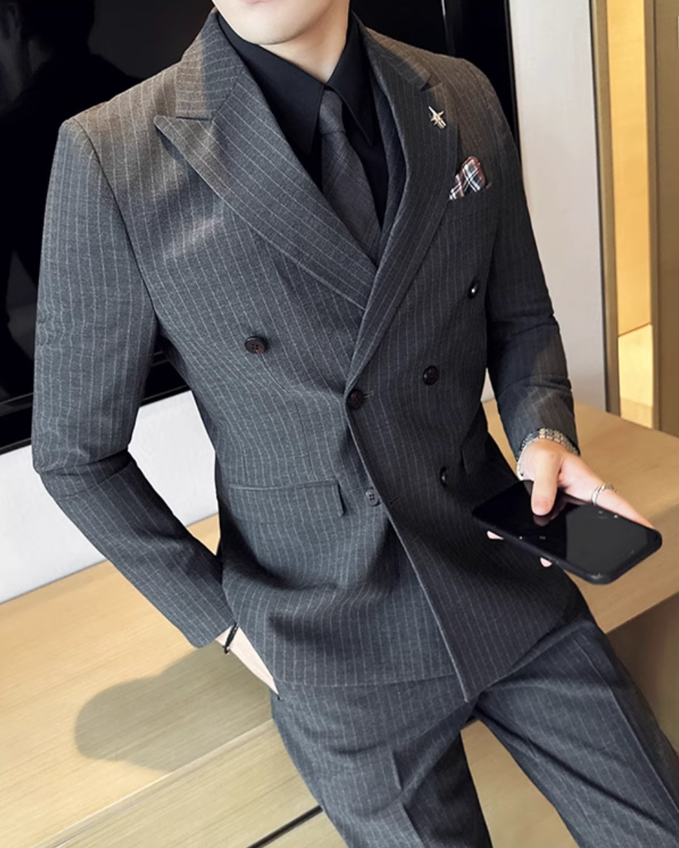 ダブルブレストスリーピーススーツ Ril 5892