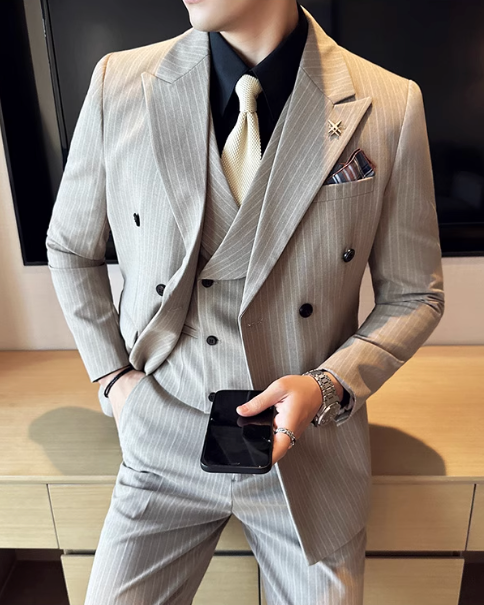 ダブルブレストスリーピーススーツ Ril 5892