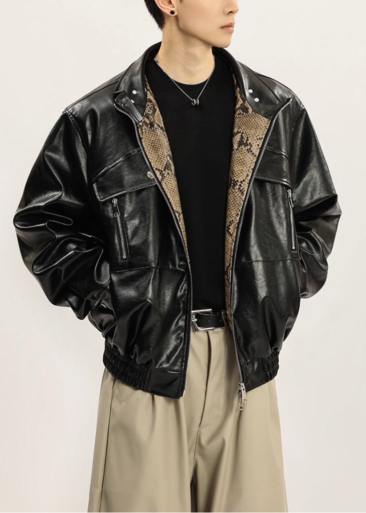 パイソンレザーブルゾン Ril 5895