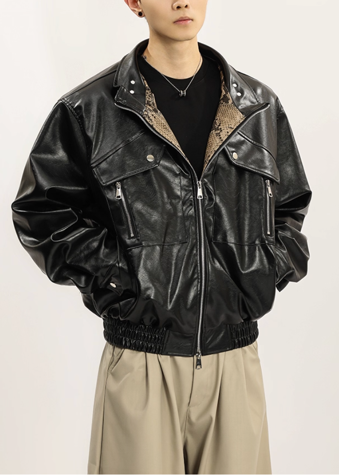 パイソンレザーブルゾン Ril 5895