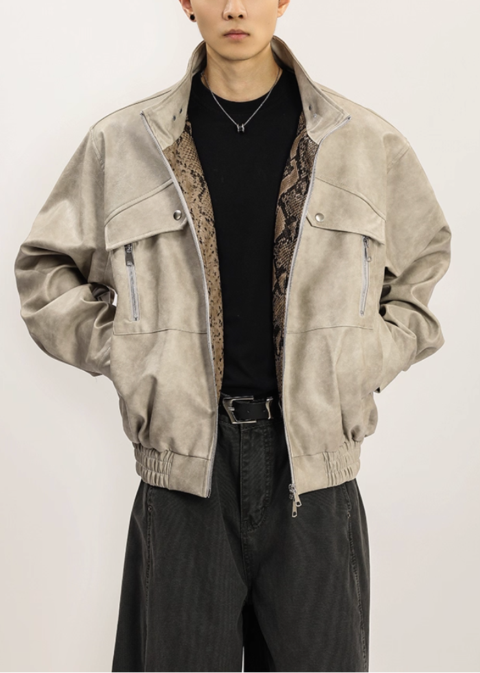 パイソンレザーブルゾン Ril 5895