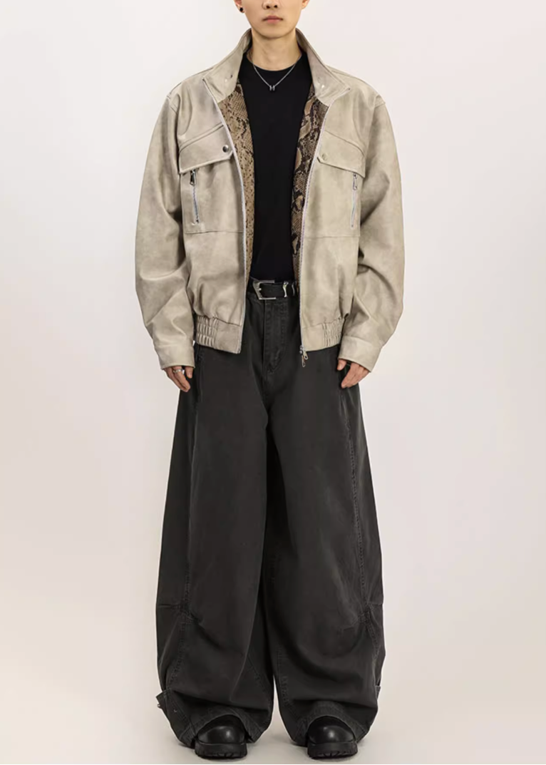 パイソンレザーブルゾン Ril 5895