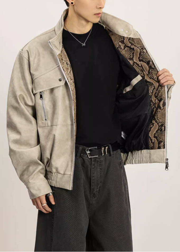 パイソンレザーブルゾン Ril 5895