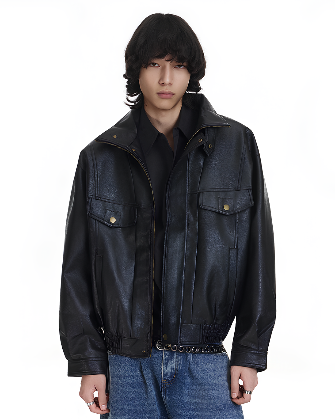 レザーボンバージャケット Ril 5898