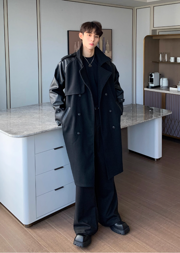 レザーウールパッチコート Ril 5906