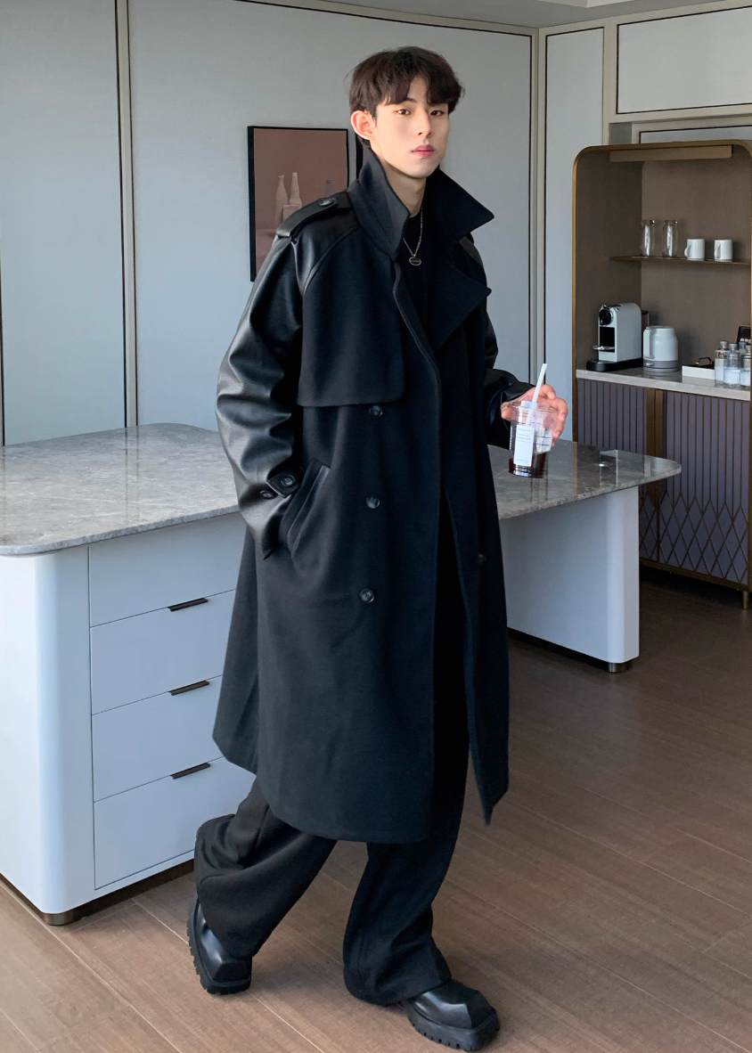 レザーウールパッチコート Ril 5906