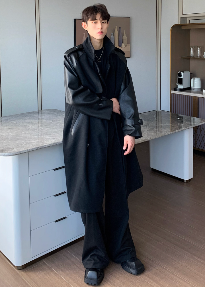 レザーウールパッチコート Ril 5906