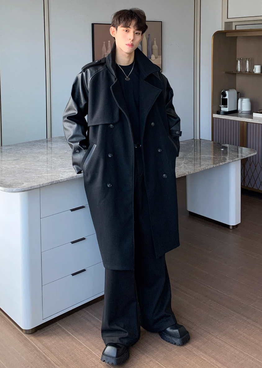 レザーウールパッチコート Ril 5906