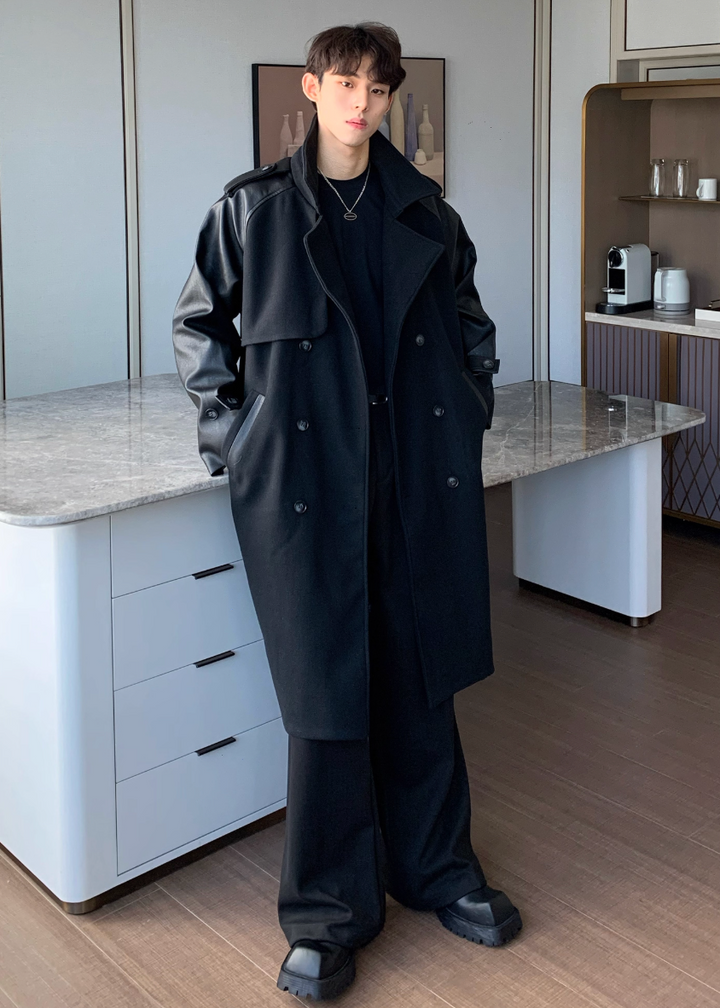 レザーウールパッチコート Ril 5906