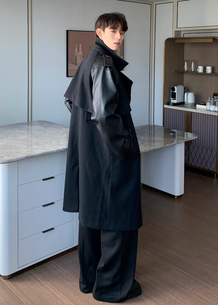 レザーウールパッチコート Ril 5906