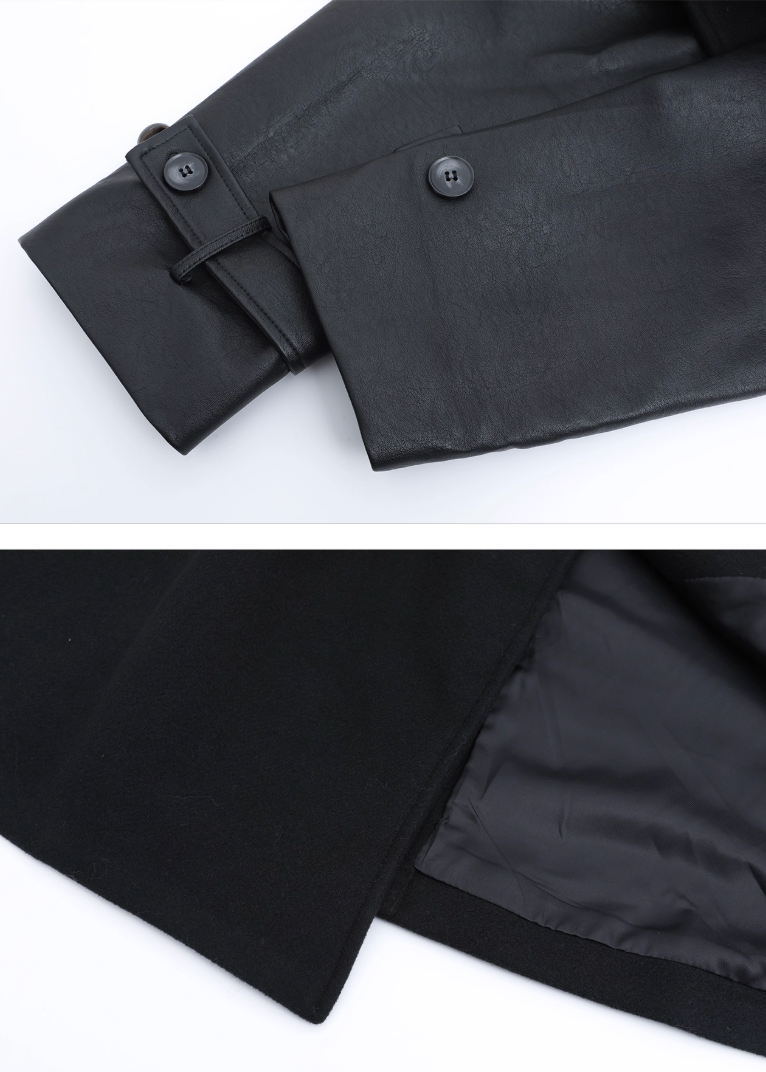 レザーウールパッチコート Ril 5906