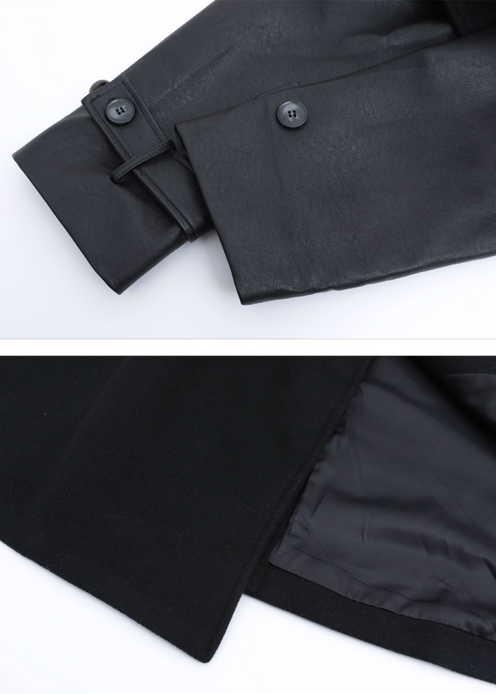 レザーウールパッチコート Ril 5906