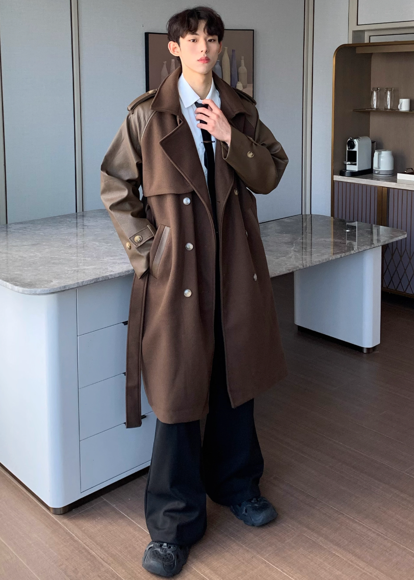 レザーウールパッチコート Ril 5906