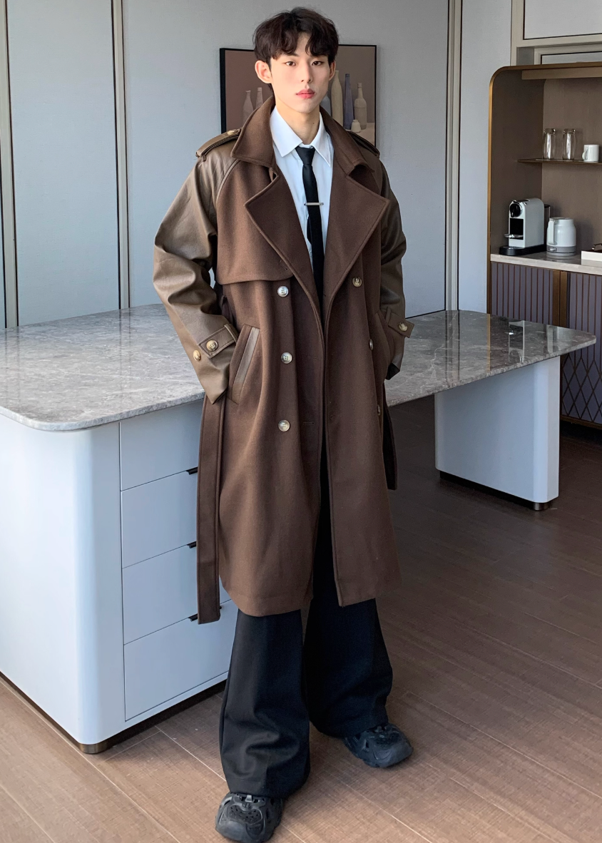 レザーウールパッチコート Ril 5906