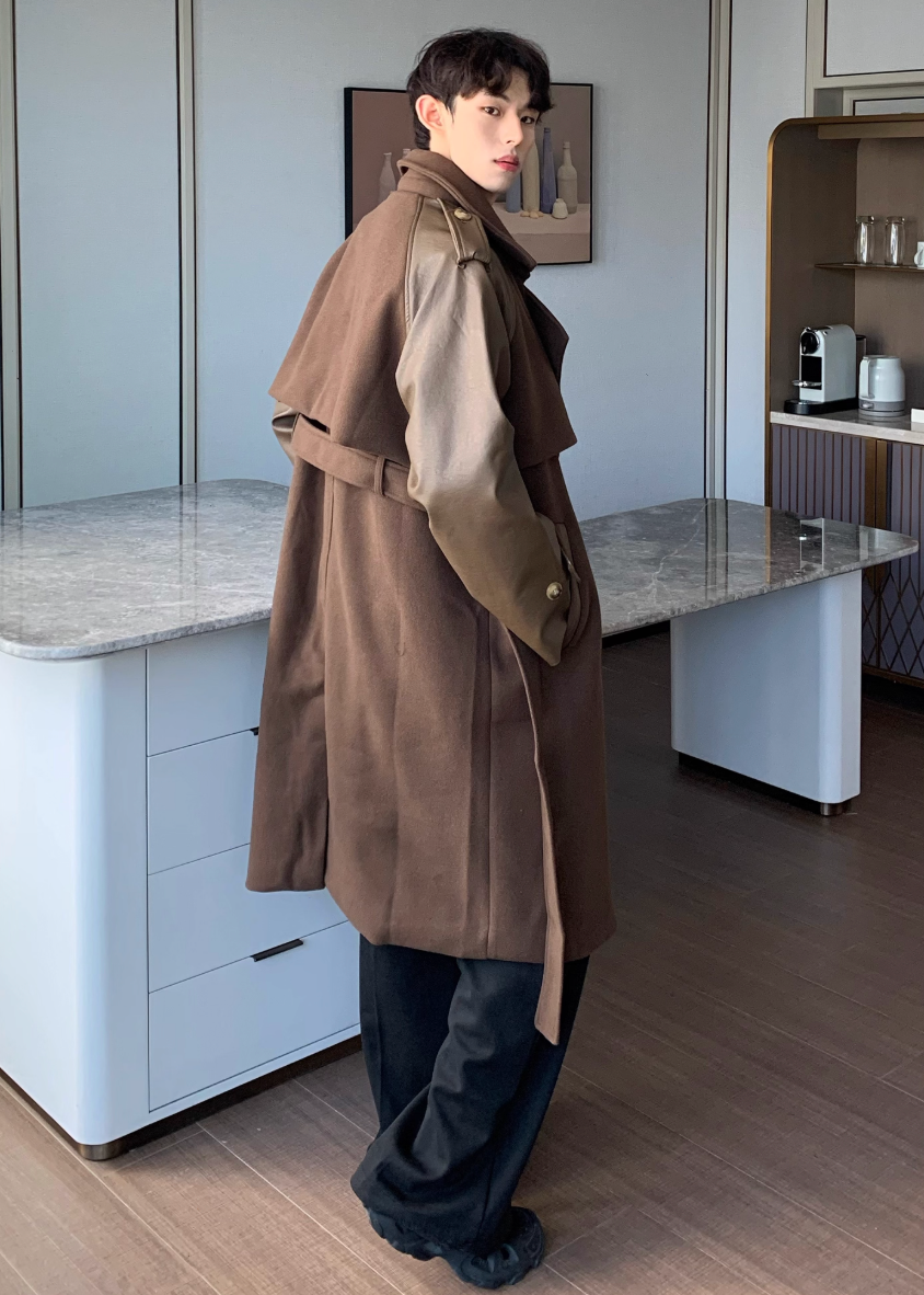 レザーウールパッチコート Ril 5906