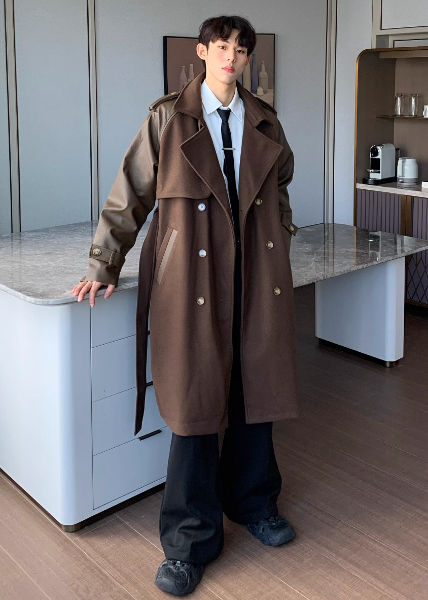 レザーウールパッチコート Ril 5906