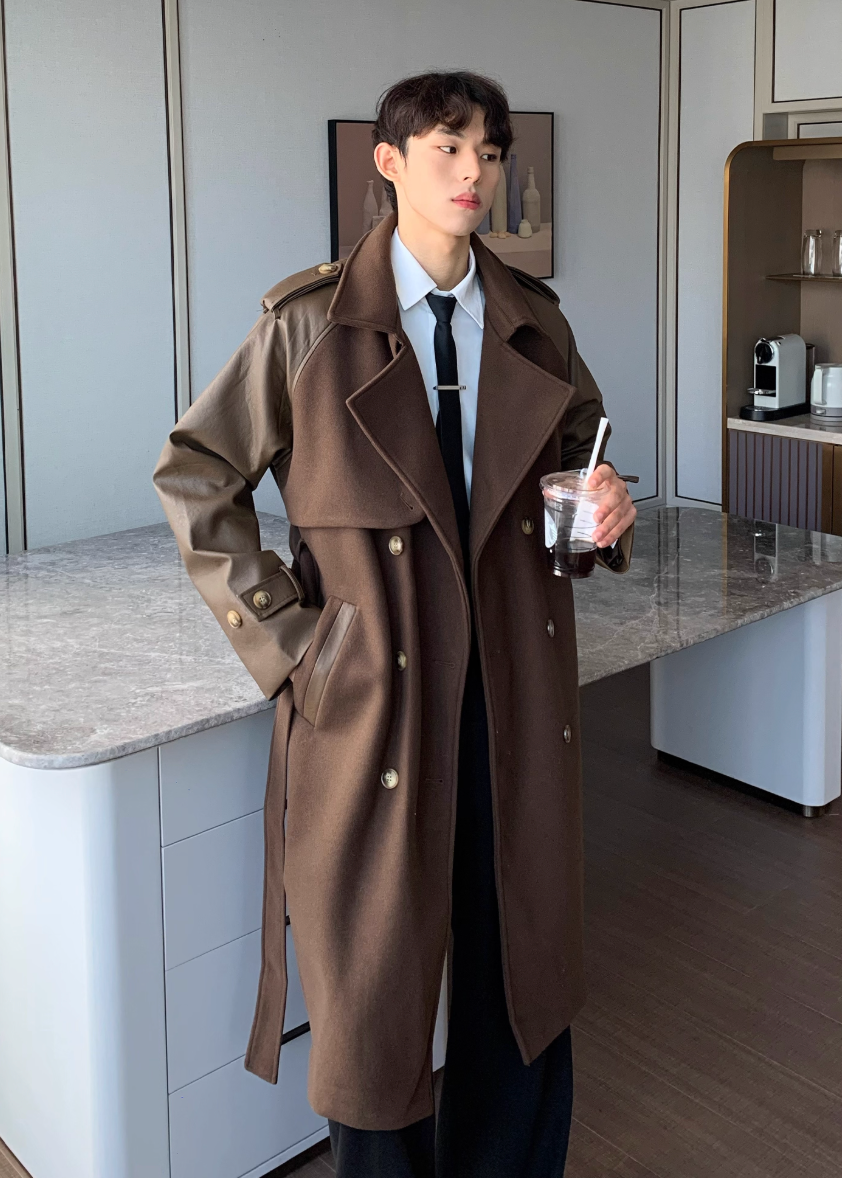 レザーウールパッチコート Ril 5906