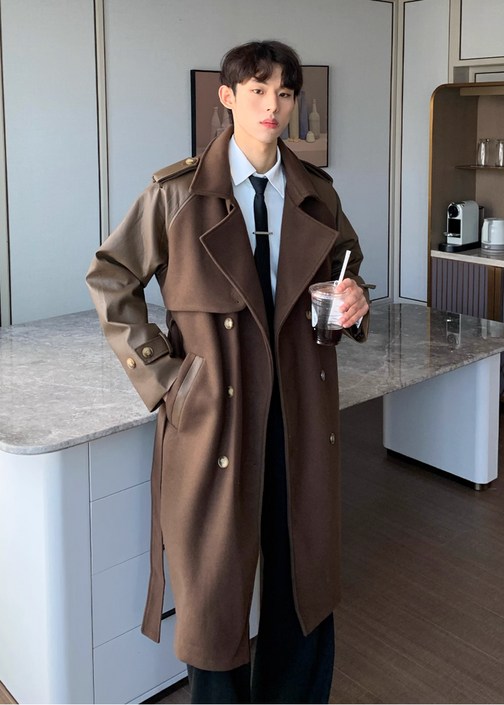 レザーウールパッチコート Ril 5906