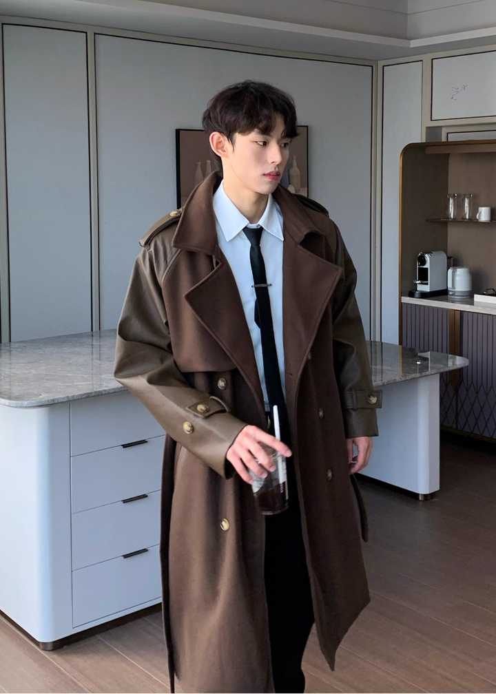 レザーウールパッチコート Ril 5906