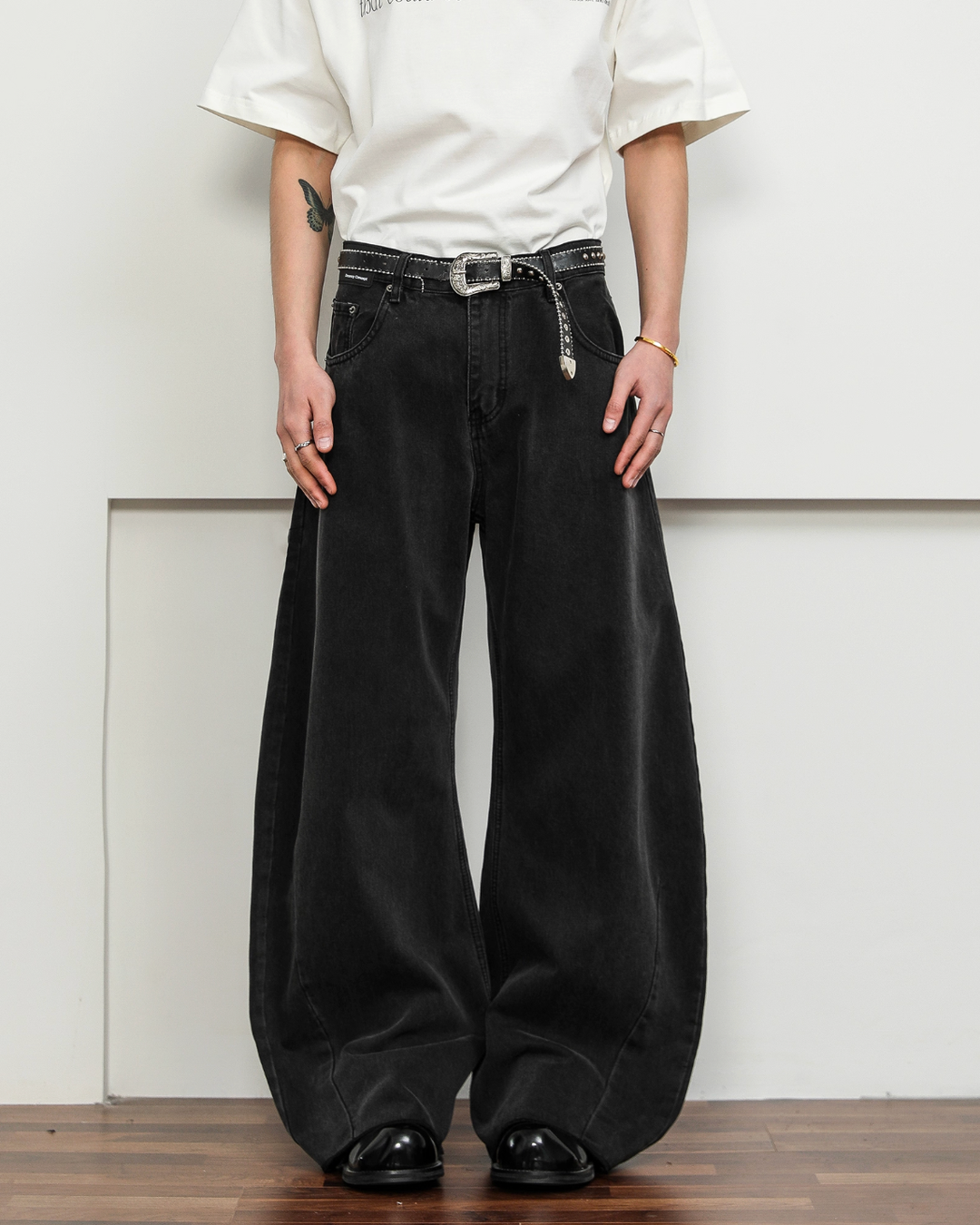 ウォッシュドブラックバギーデニム Ril 5917