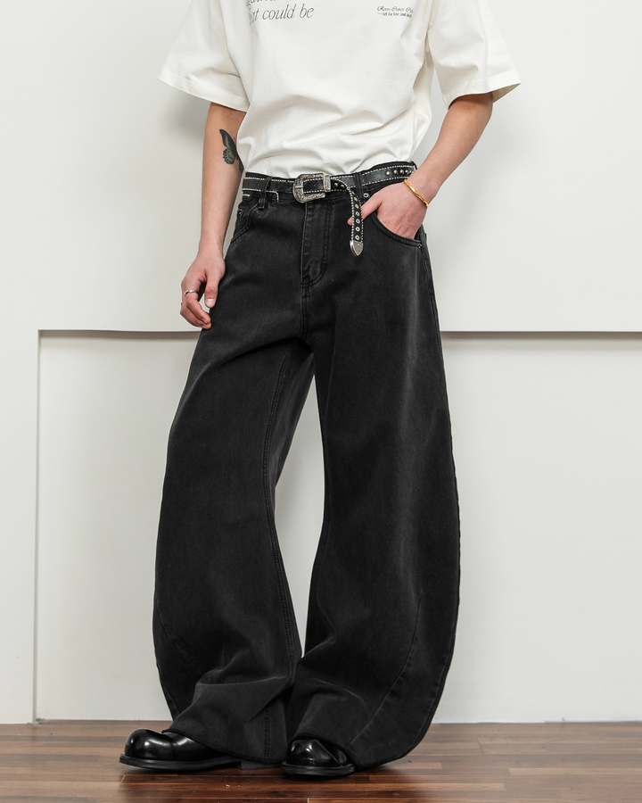 ウォッシュドブラックバギーデニム Ril 5917