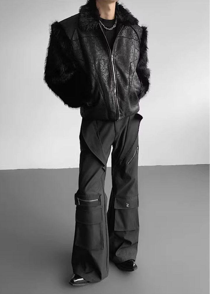 フェイクファースリーブレザージャケット Ril 5920