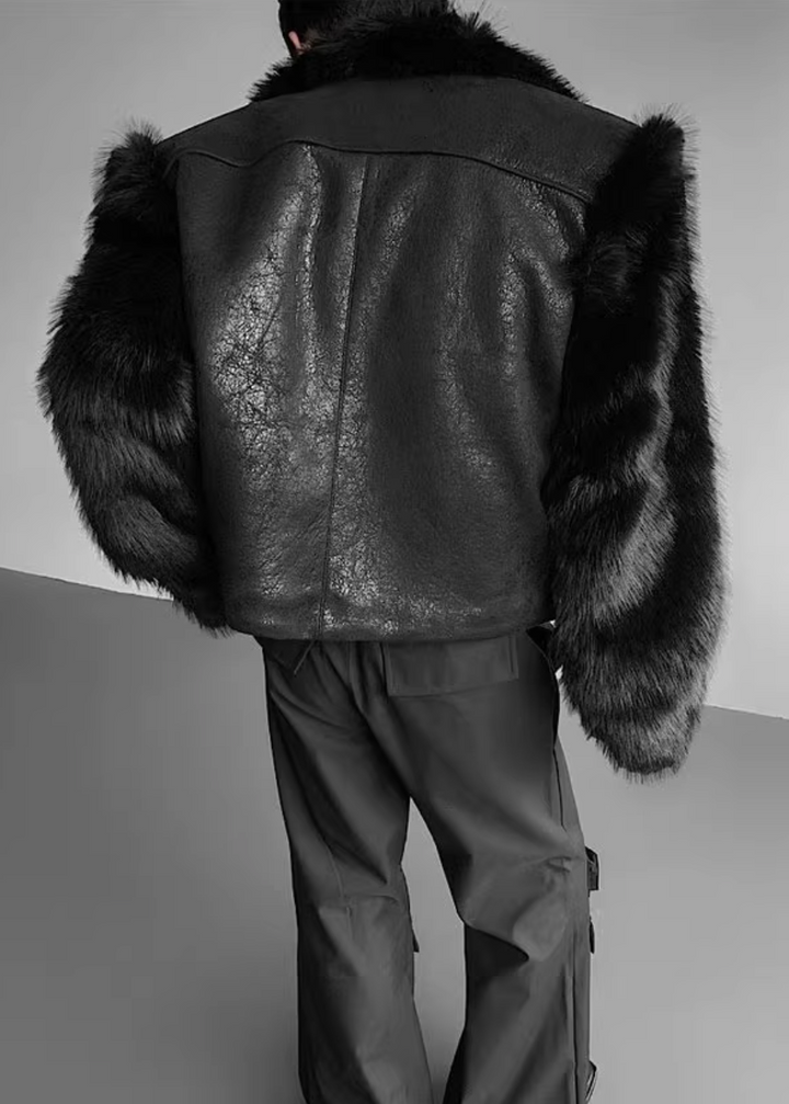 フェイクファースリーブレザージャケット Ril 5920