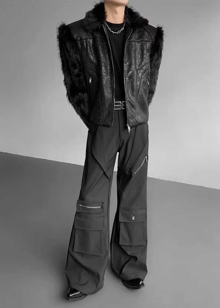 フェイクファースリーブレザージャケット Ril 5920