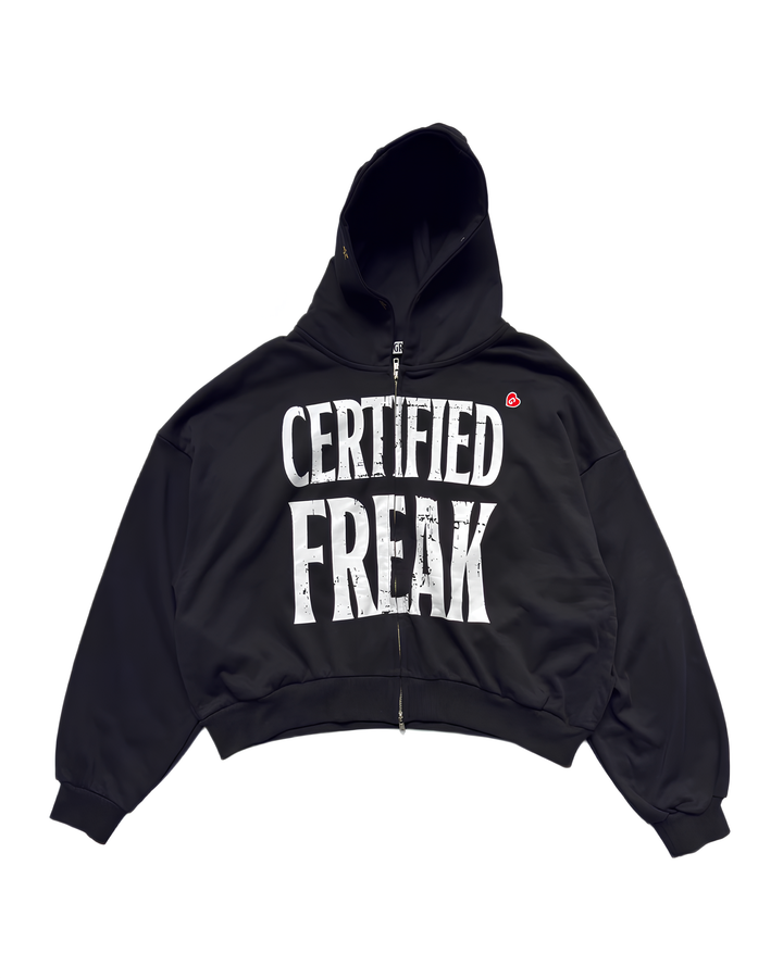 グラフィック ジップアップクロップドフーディー Ril 5923